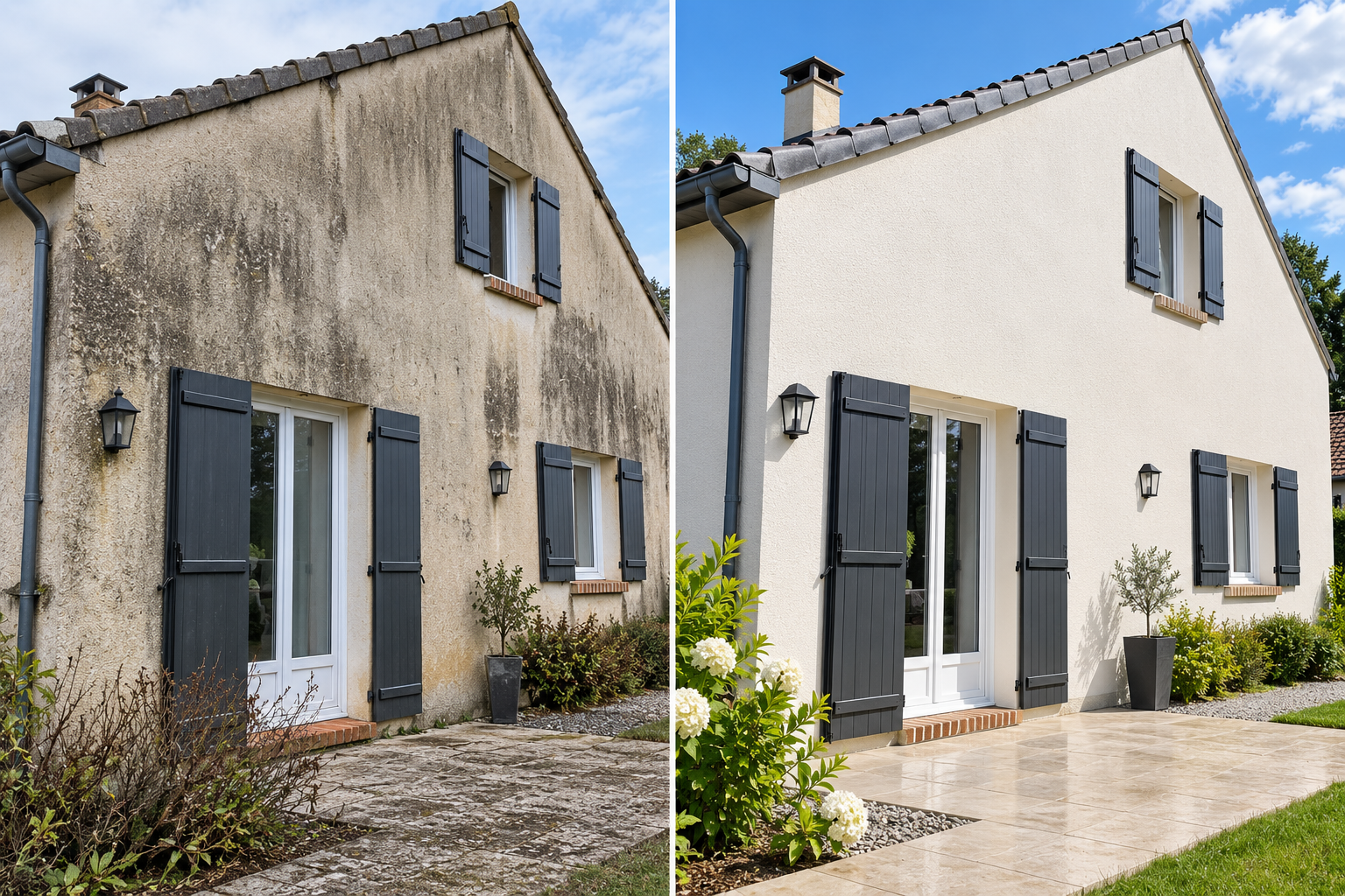 Ravalement façade avant après